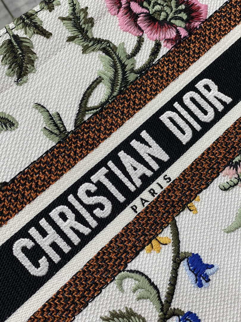 Dior Small Book Tote M1265 Toile de Jouy Embroidery M3550