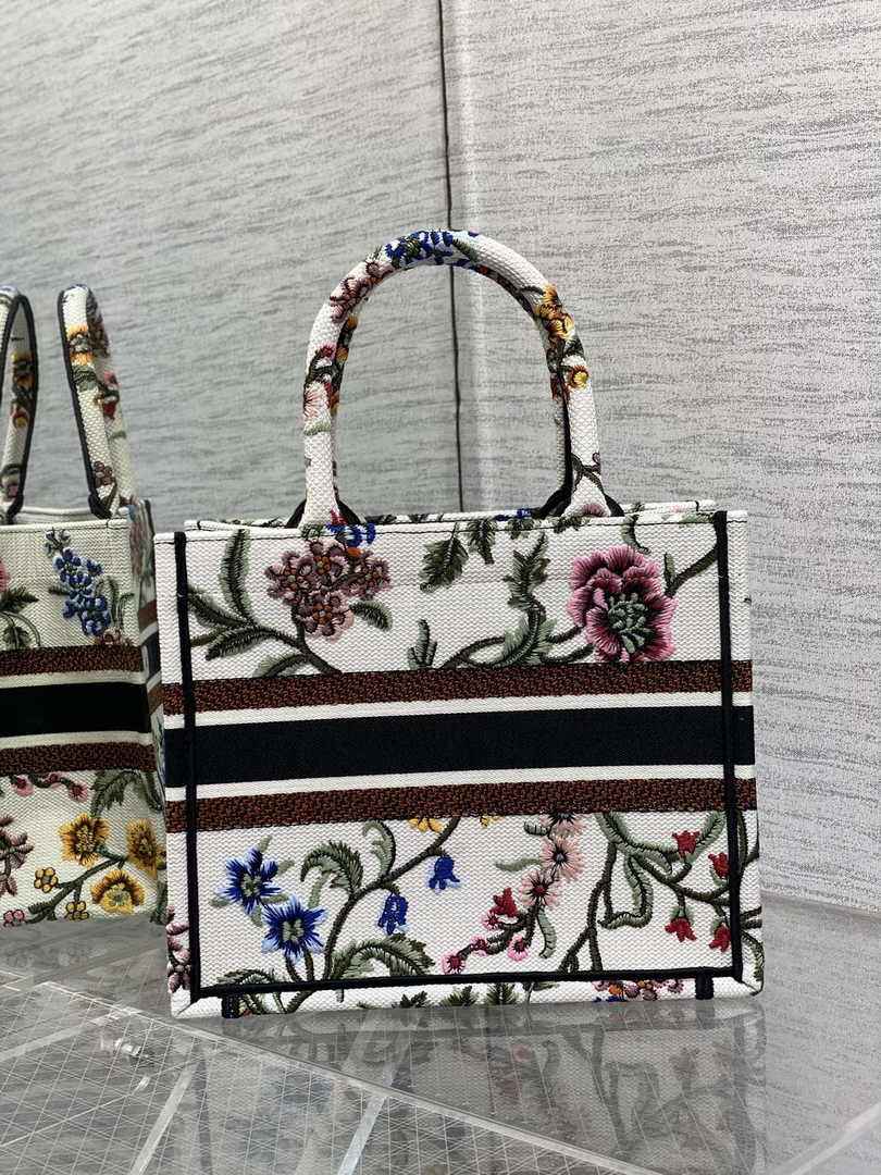 Dior Small Book Tote M1265 Toile de Jouy Embroidery M3550