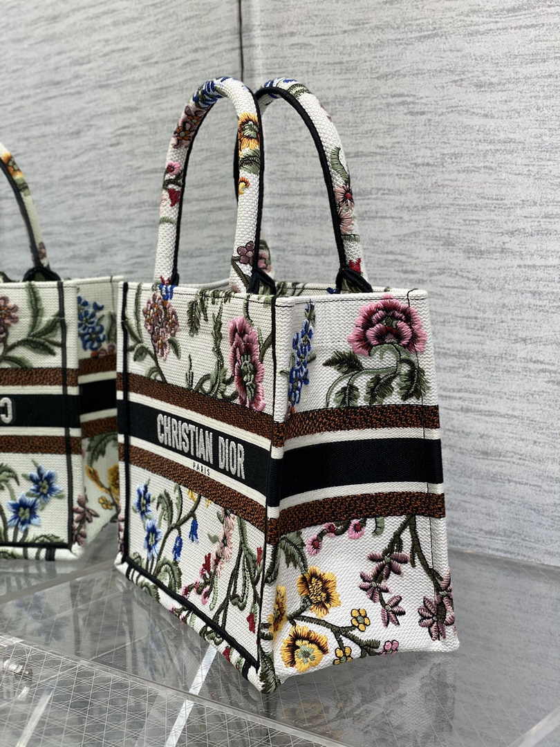 Dior Small Book Tote M1265 Toile de Jouy Embroidery M3550