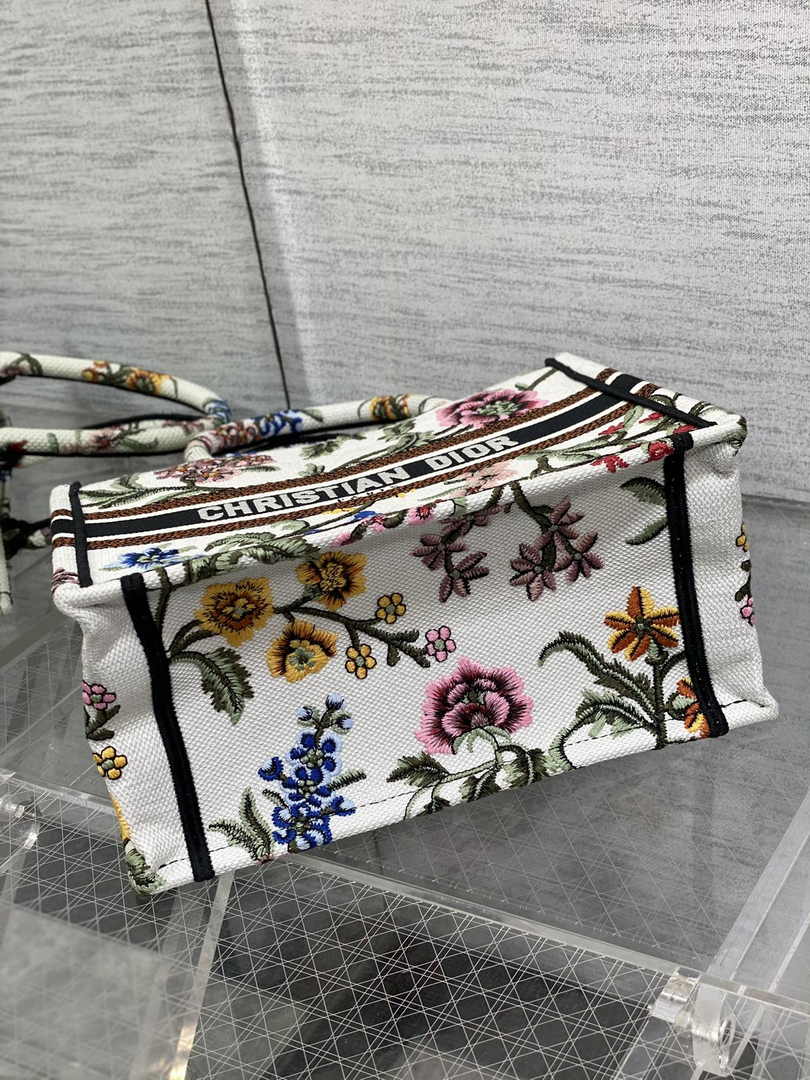 Dior Small Book Tote M1265 Toile de Jouy Embroidery M3550