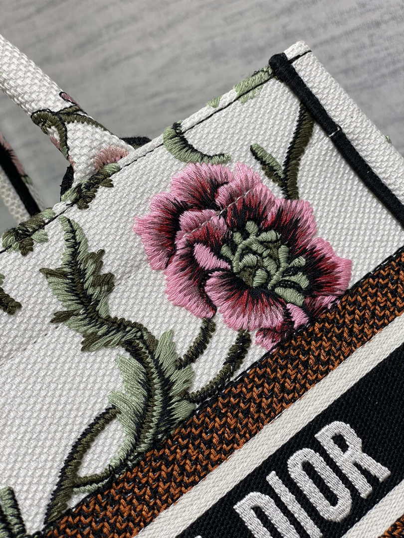 Dior Small Book Tote M1265 Toile de Jouy Embroidery M3550