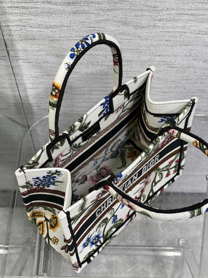 Dior Small Book Tote M1265 Toile de Jouy Embroidery M3550