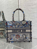 Dior Small Book Tote M1265 Toile de Jouy Embroidery M3562