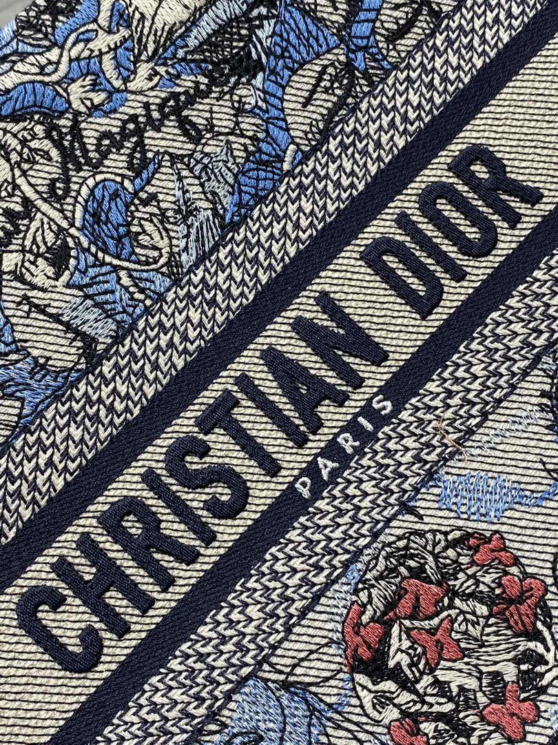Dior Small Book Tote M1265 Toile de Jouy Embroidery M3562