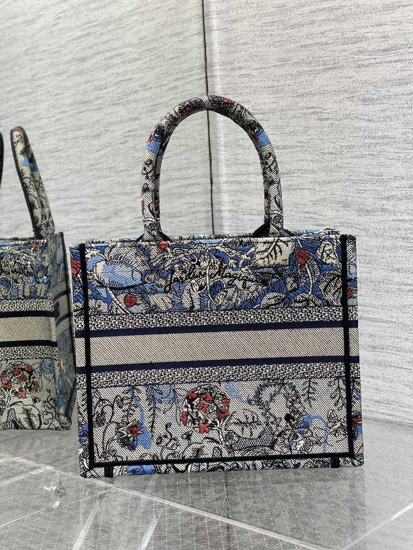 Dior Small Book Tote M1265 Toile de Jouy Embroidery M3562