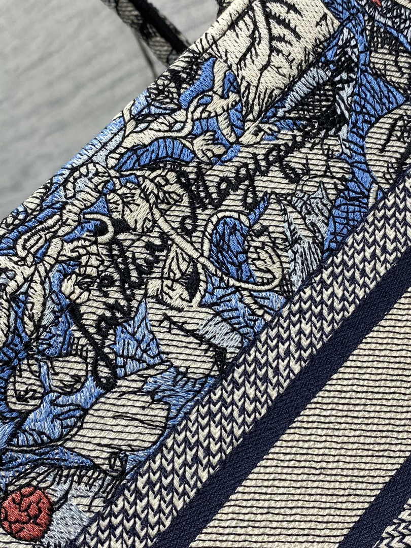 Dior Small Book Tote M1265 Toile de Jouy Embroidery M3562