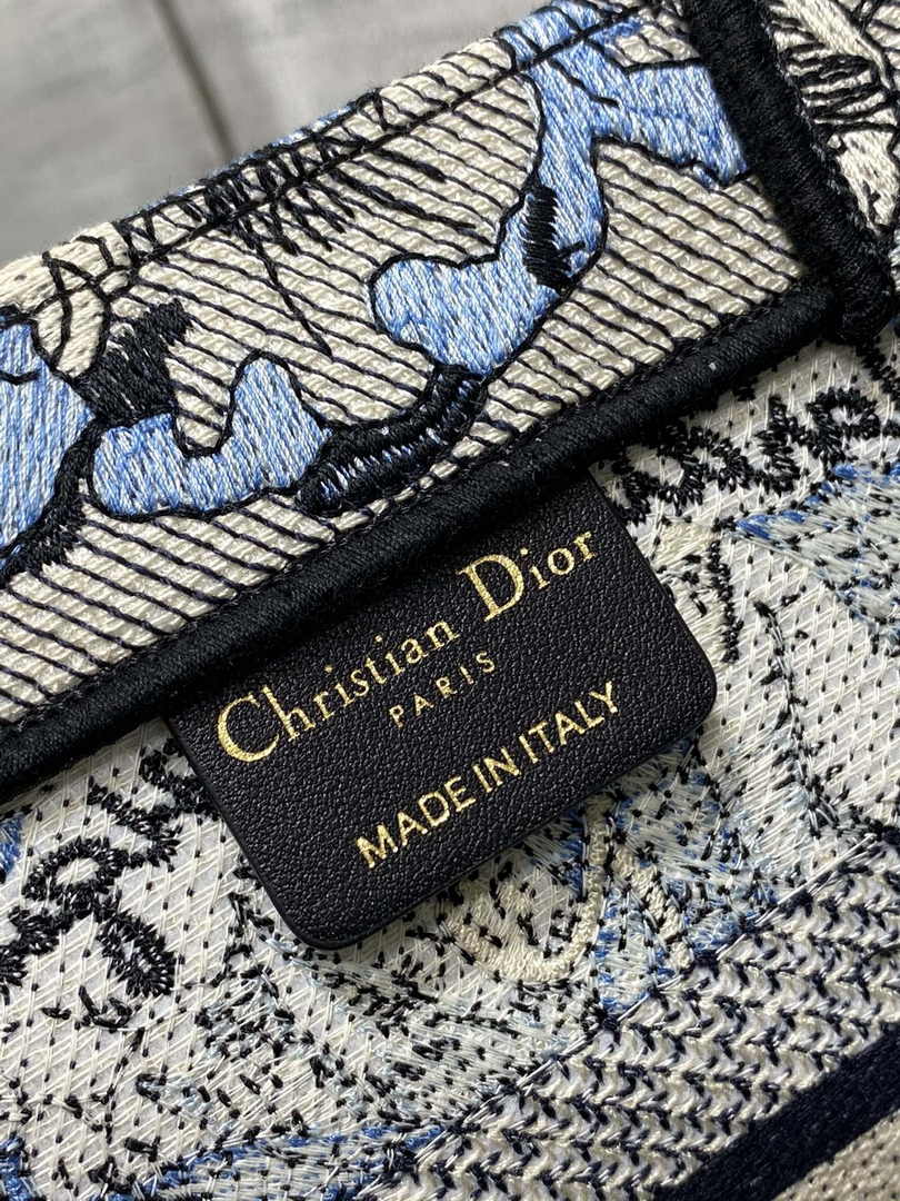Dior Small Book Tote M1265 Toile de Jouy Embroidery M3562