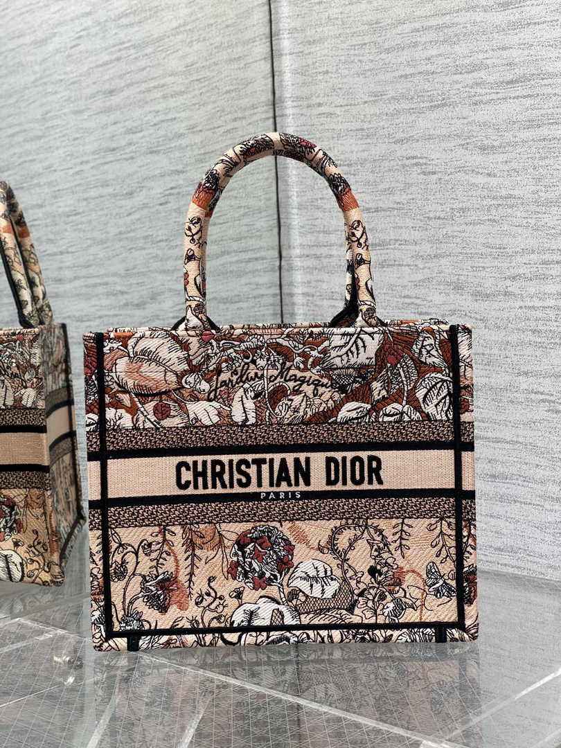 Dior Small Book Tote M1265 Toile de Jouy Embroidery M3563