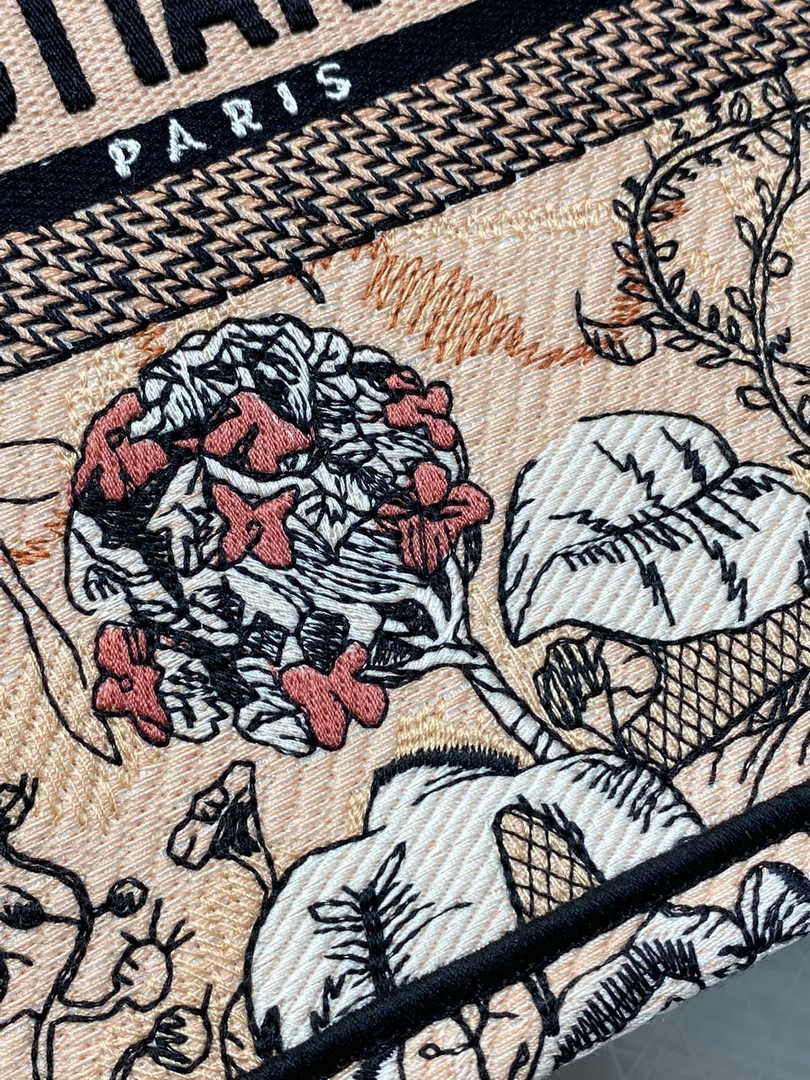 Dior Small Book Tote M1265 Toile de Jouy Embroidery M3563