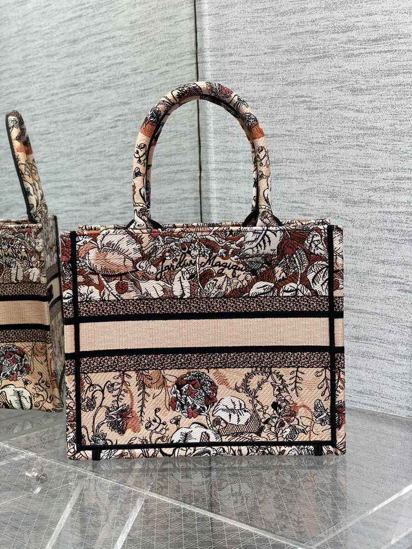 Dior Small Book Tote M1265 Toile de Jouy Embroidery M3563