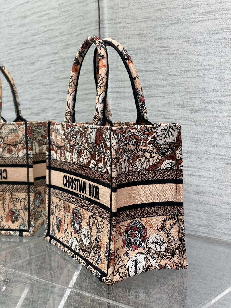 Dior Small Book Tote M1265 Toile de Jouy Embroidery M3563