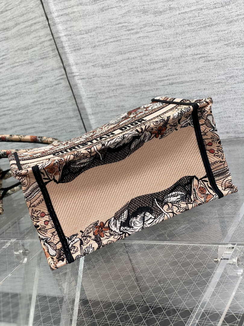 Dior Small Book Tote M1265 Toile de Jouy Embroidery M3563