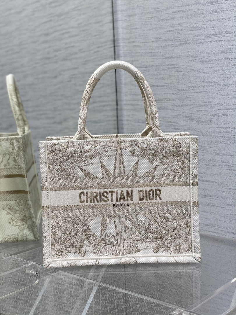 Dior Small Book Tote M1265 Toile de Jouy Embroidery M3523