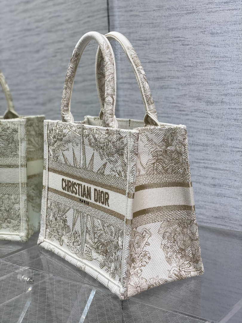 Dior Small Book Tote M1265 Toile de Jouy Embroidery M3523