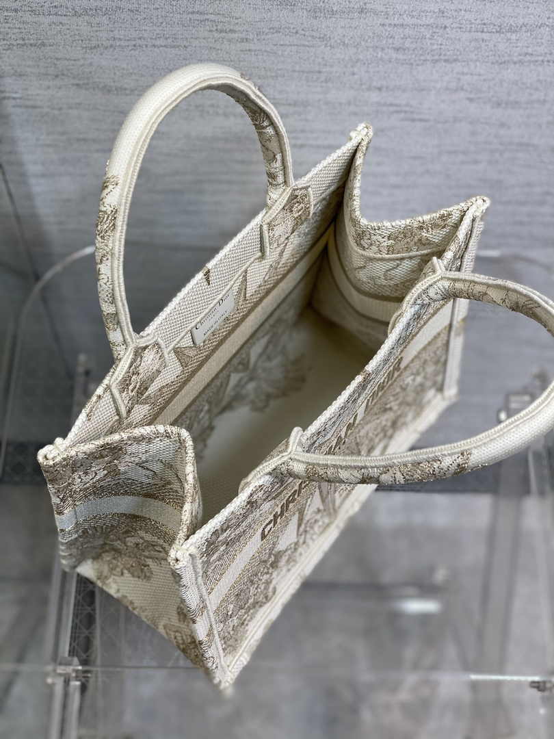 Dior Small Book Tote M1265 Toile de Jouy Embroidery M3523