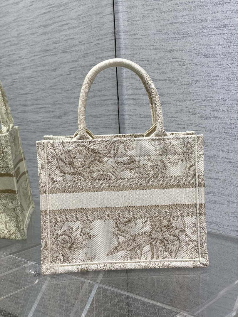 Dior Small Book Tote M1265 Toile de Jouy Embroidery M3528