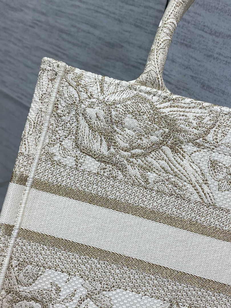 Dior Small Book Tote M1265 Toile de Jouy Embroidery M3528
