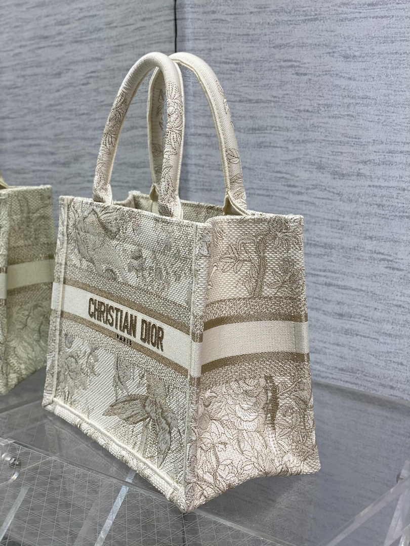 Dior Small Book Tote M1265 Toile de Jouy Embroidery M3528