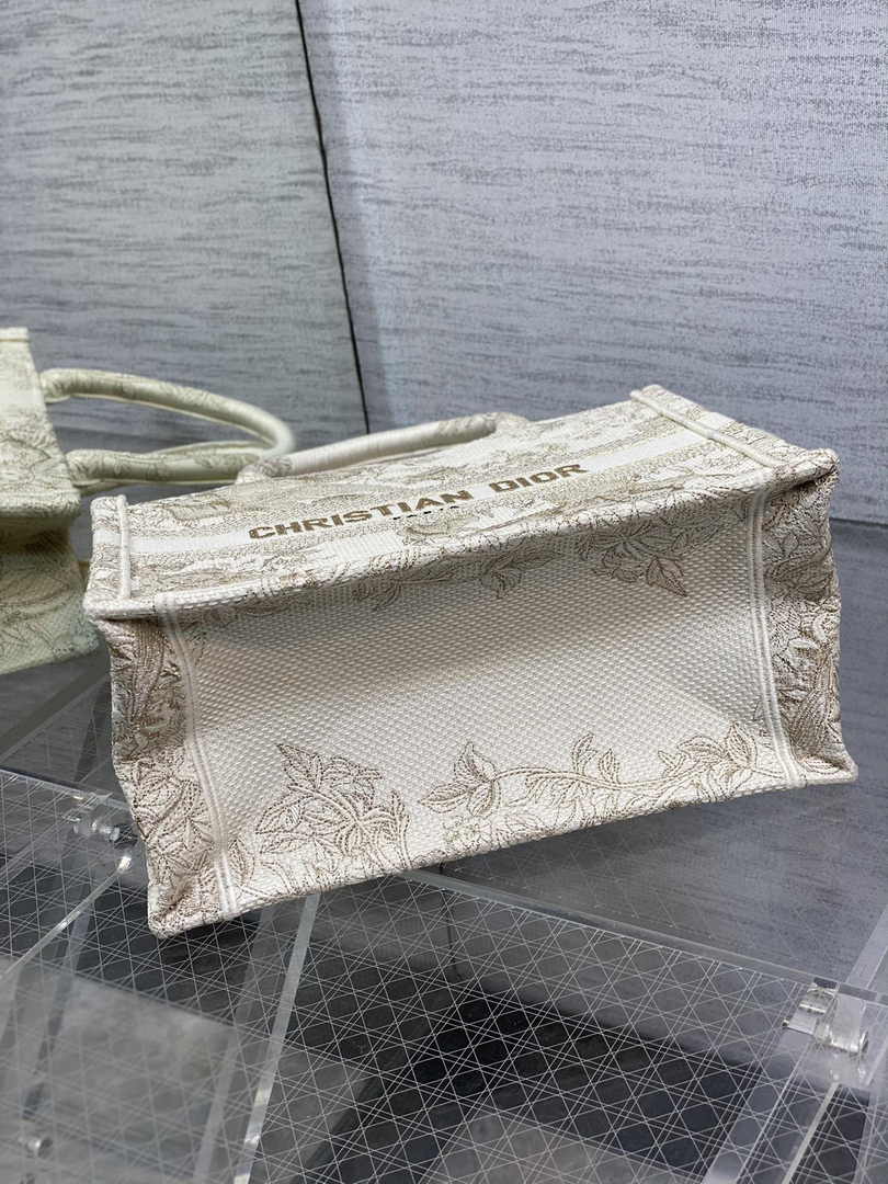 Dior Small Book Tote M1265 Toile de Jouy Embroidery M3528