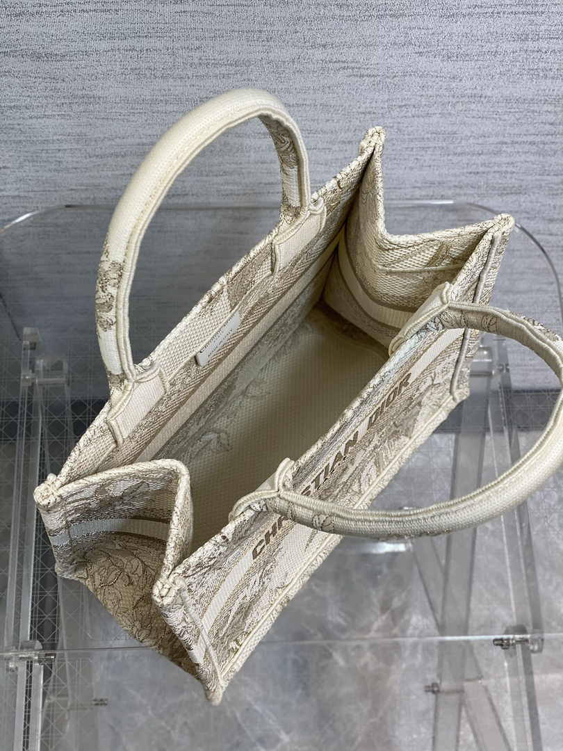 Dior Small Book Tote M1265 Toile de Jouy Embroidery M3528