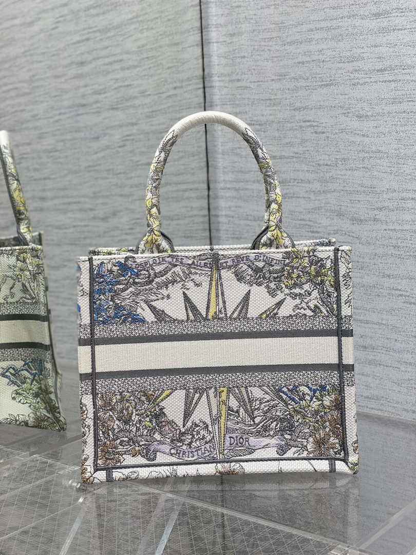 Dior Small Book Tote M1265 Toile de Jouy Embroidery M3524