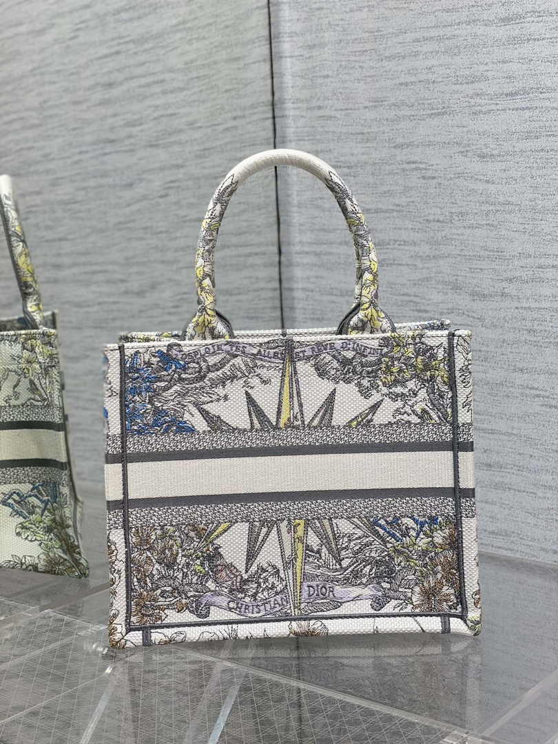 Dior Small Book Tote M1265 Toile de Jouy Embroidery M3524