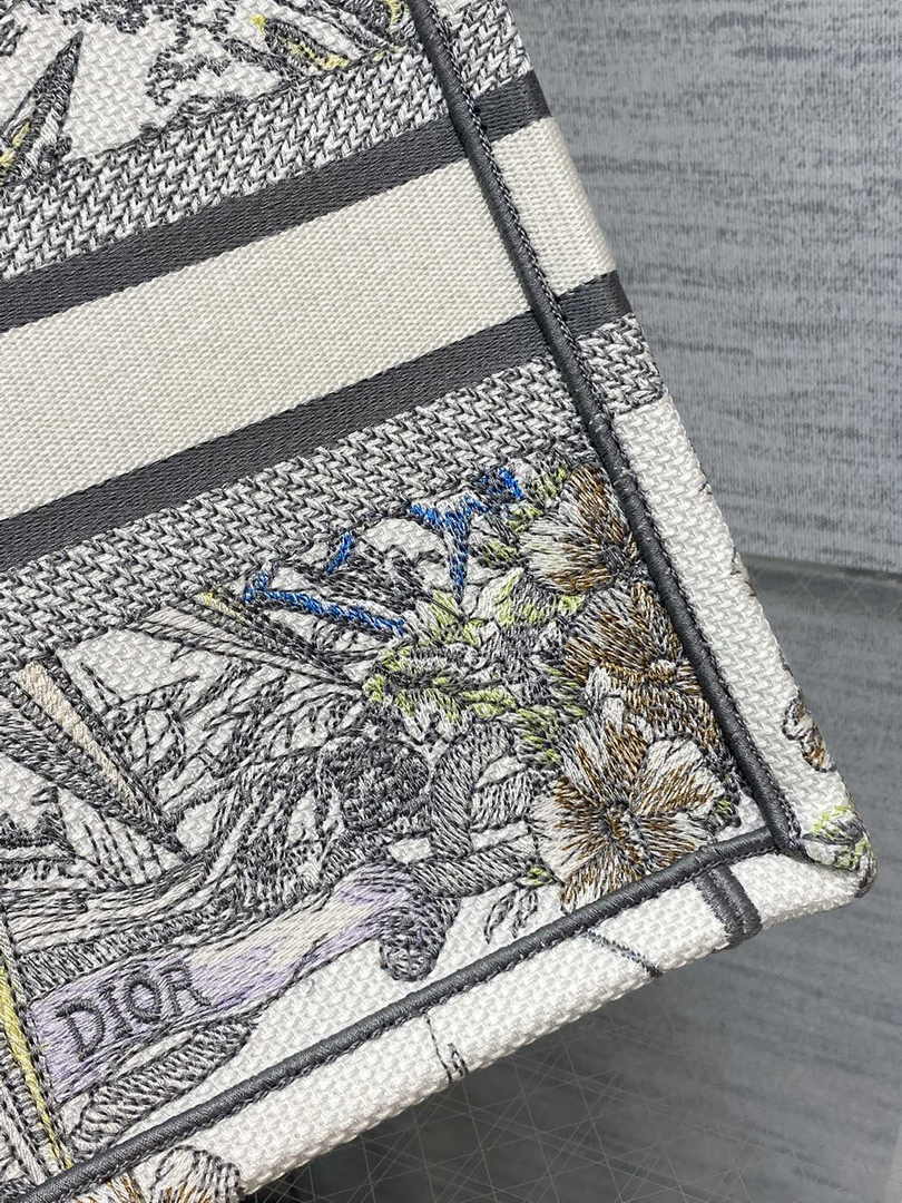 Dior Small Book Tote M1265 Toile de Jouy Embroidery M3524