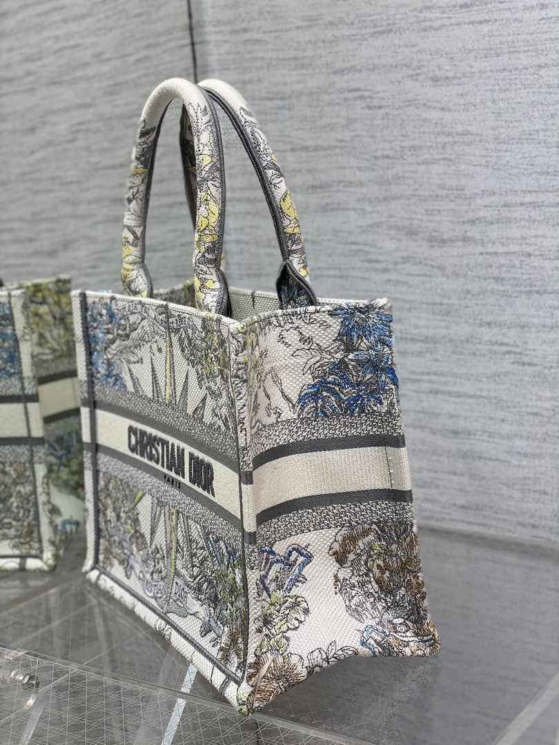 Dior Small Book Tote M1265 Toile de Jouy Embroidery M3524