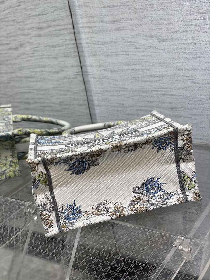 Dior Small Book Tote M1265 Toile de Jouy Embroidery M3524