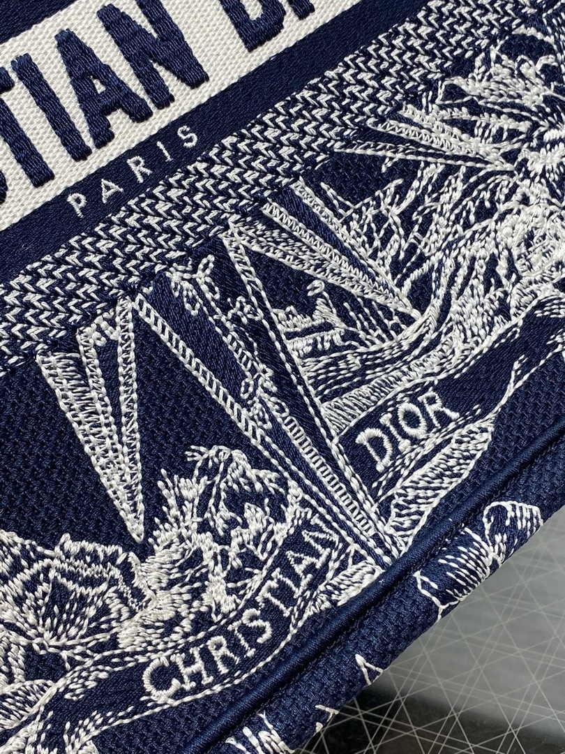 Dior Small Book Tote M1265 Toile de Jouy Embroidery M3525