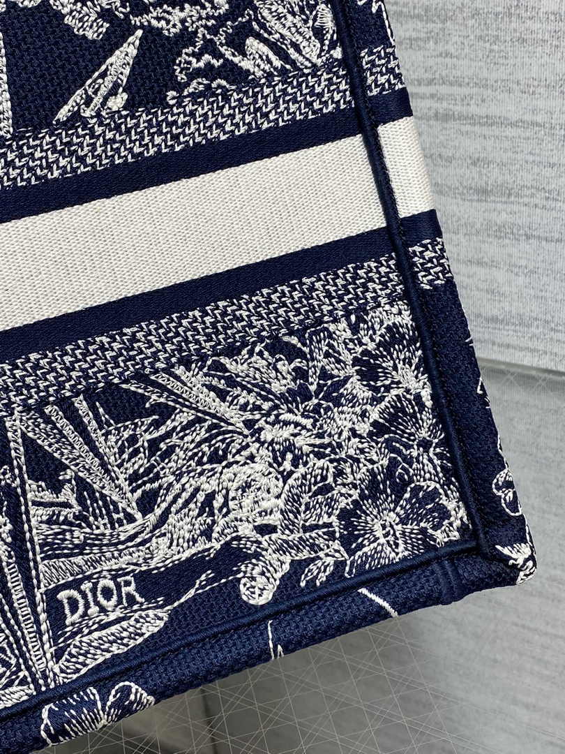 Dior Small Book Tote M1265 Toile de Jouy Embroidery M3525
