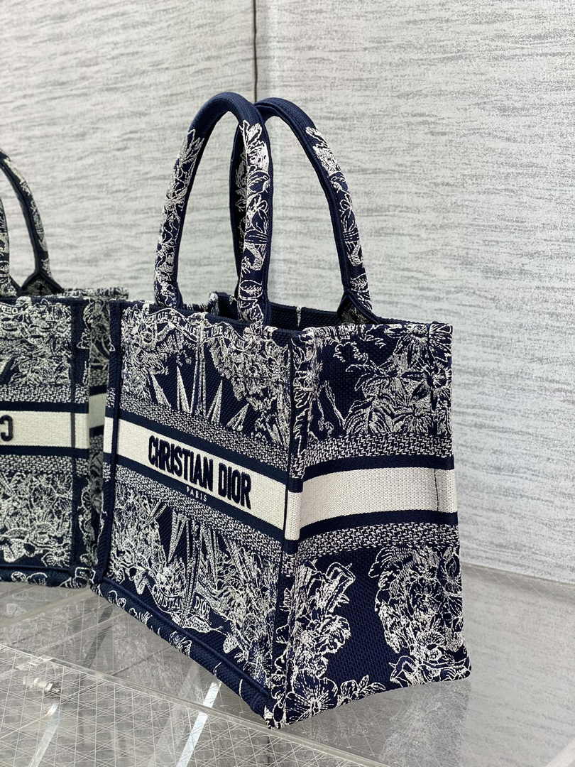Dior Small Book Tote M1265 Toile de Jouy Embroidery M3525