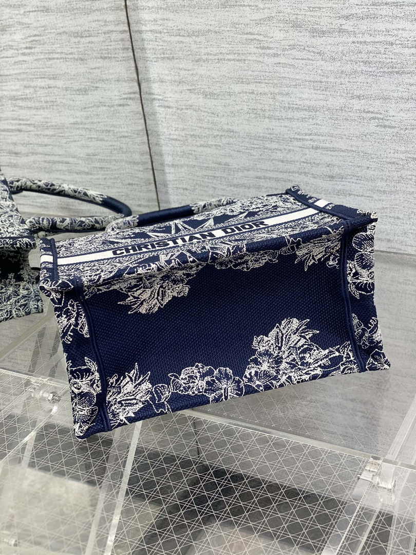 Dior Small Book Tote M1265 Toile de Jouy Embroidery M3525