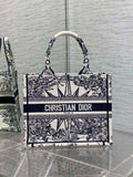 Dior Small Book Tote M1265 Toile de Jouy Embroidery M3526