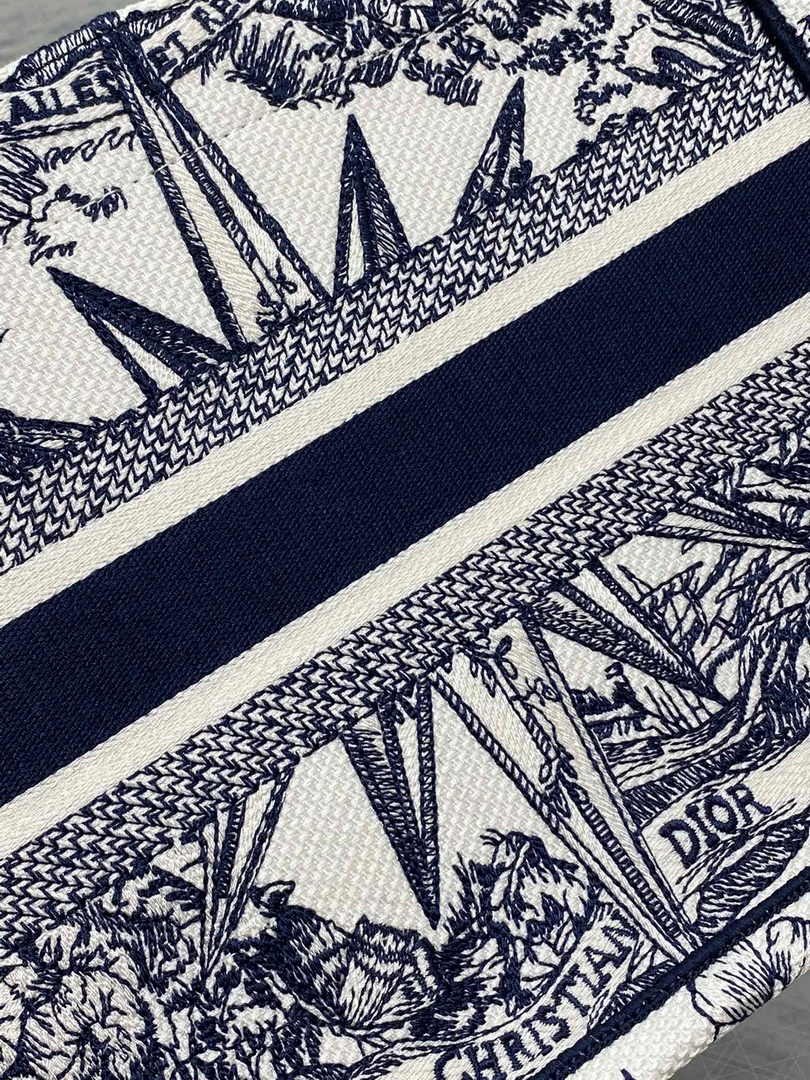 Dior Small Book Tote M1265 Toile de Jouy Embroidery M3526