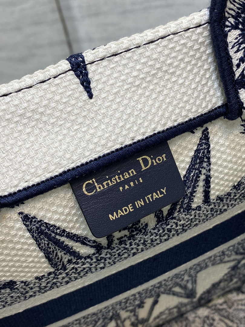 Dior Small Book Tote M1265 Toile de Jouy Embroidery M3526