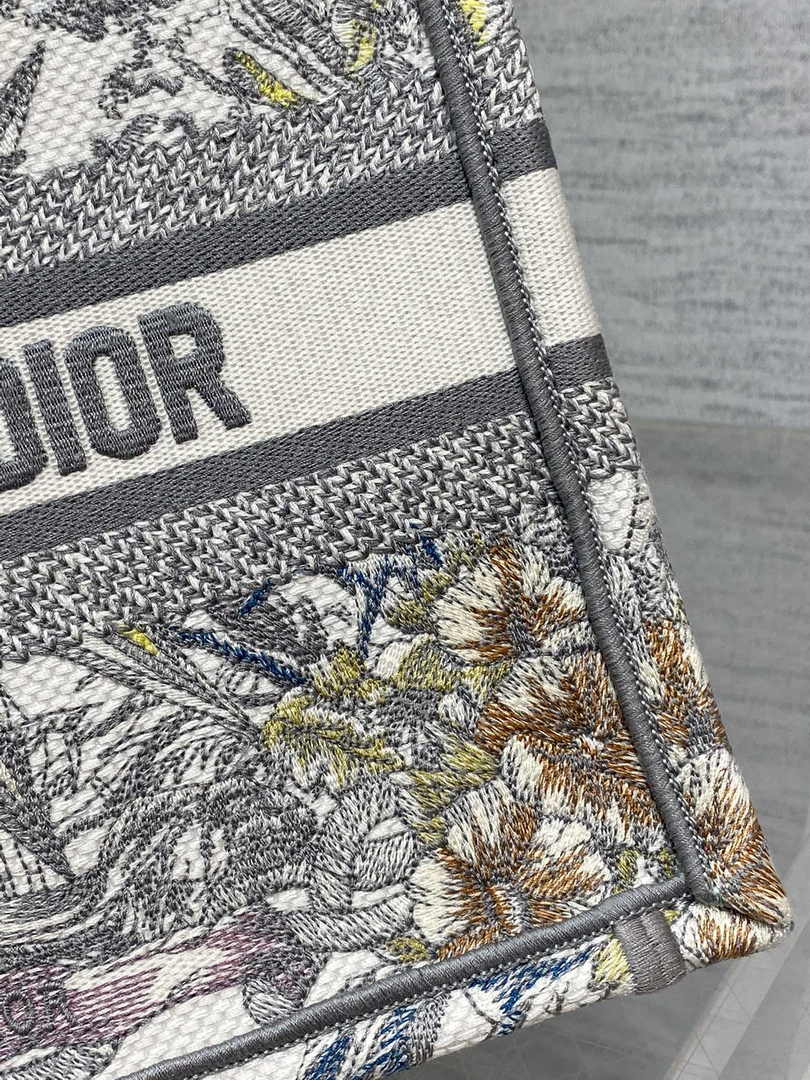 Dior Small Book Tote M1265 Toile de Jouy Embroidery M3527