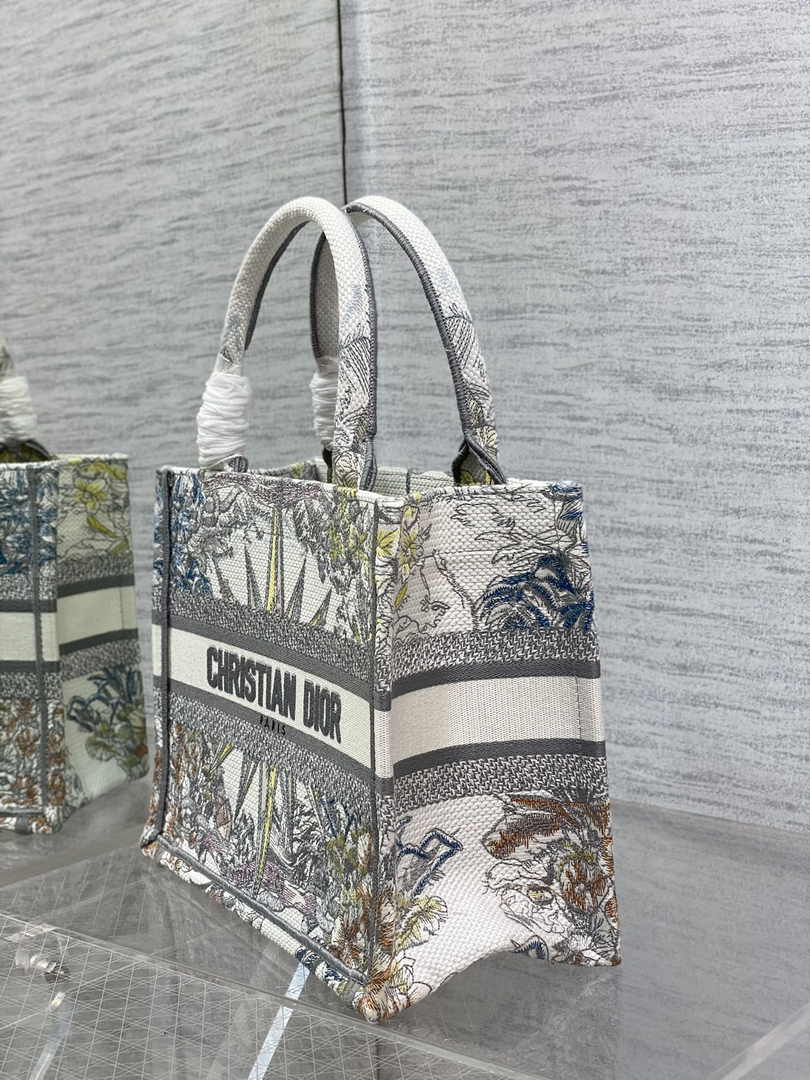 Dior Small Book Tote M1265 Toile de Jouy Embroidery M3527