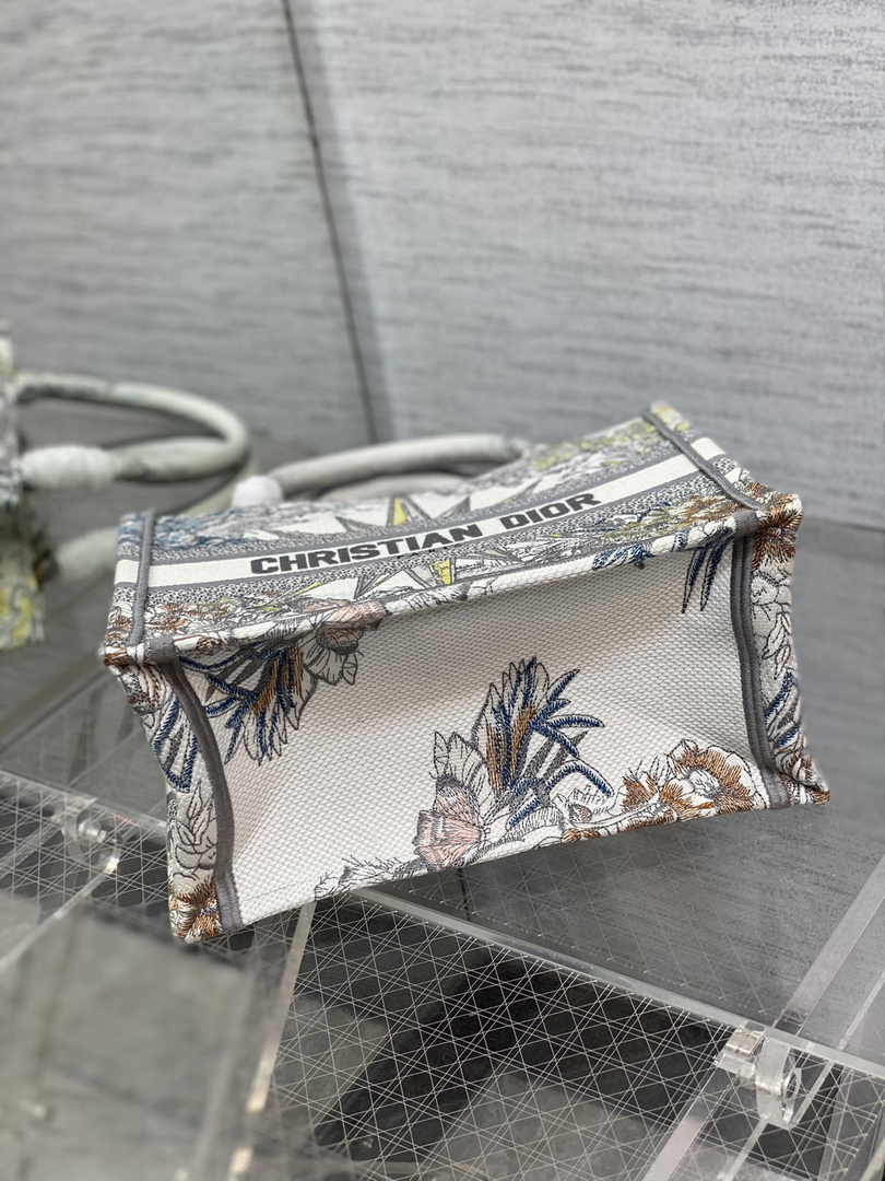 Dior Small Book Tote M1265 Toile de Jouy Embroidery M3527