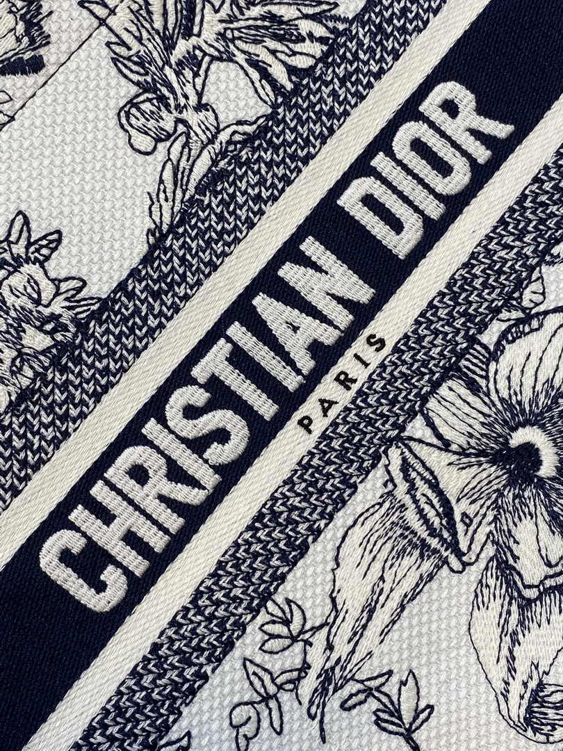 Dior Small Book Tote M1265 Toile de Jouy Embroidery M3554