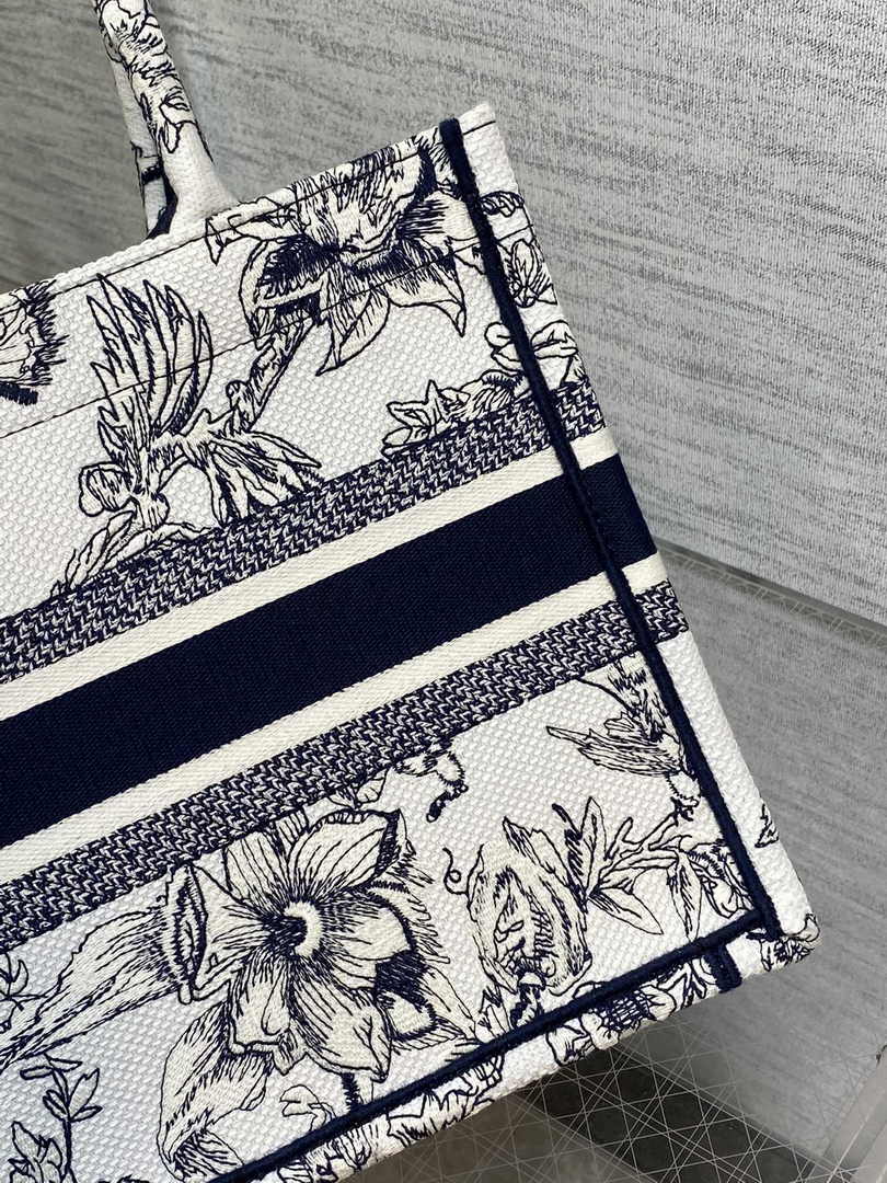 Dior Small Book Tote M1265 Toile de Jouy Embroidery M3554