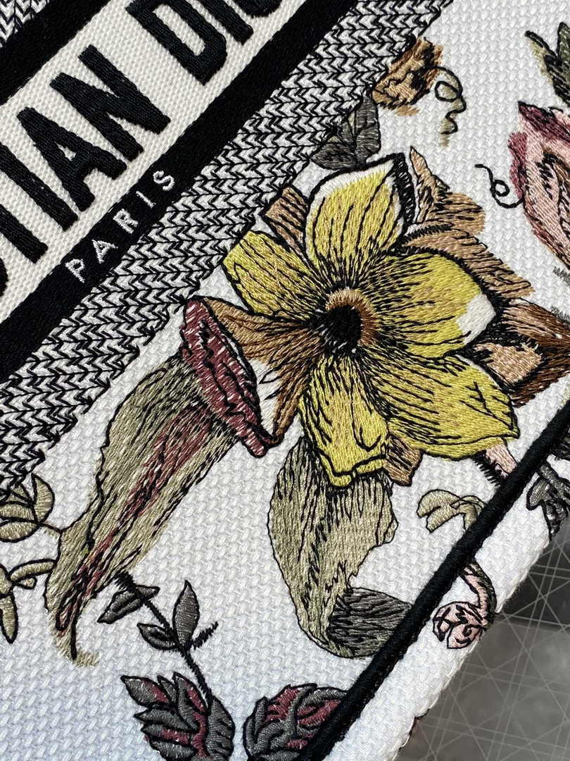 Dior Small Book Tote M1265 Toile de Jouy Embroidery M3551