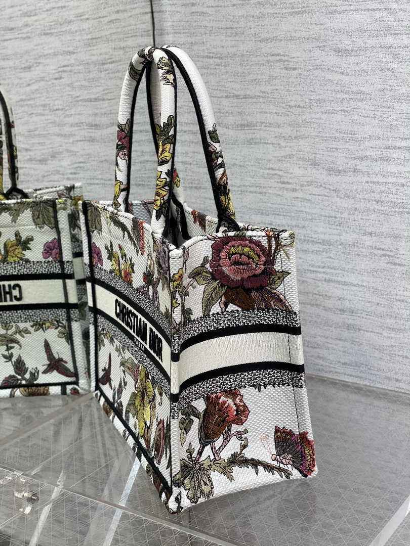 Dior Small Book Tote M1265 Toile de Jouy Embroidery M3551