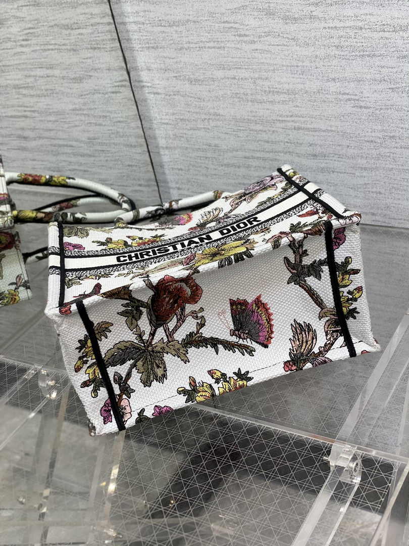 Dior Small Book Tote M1265 Toile de Jouy Embroidery M3551