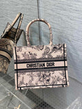 Dior Small Book Tote M1265 Toile de Jouy Embroidery M3552
