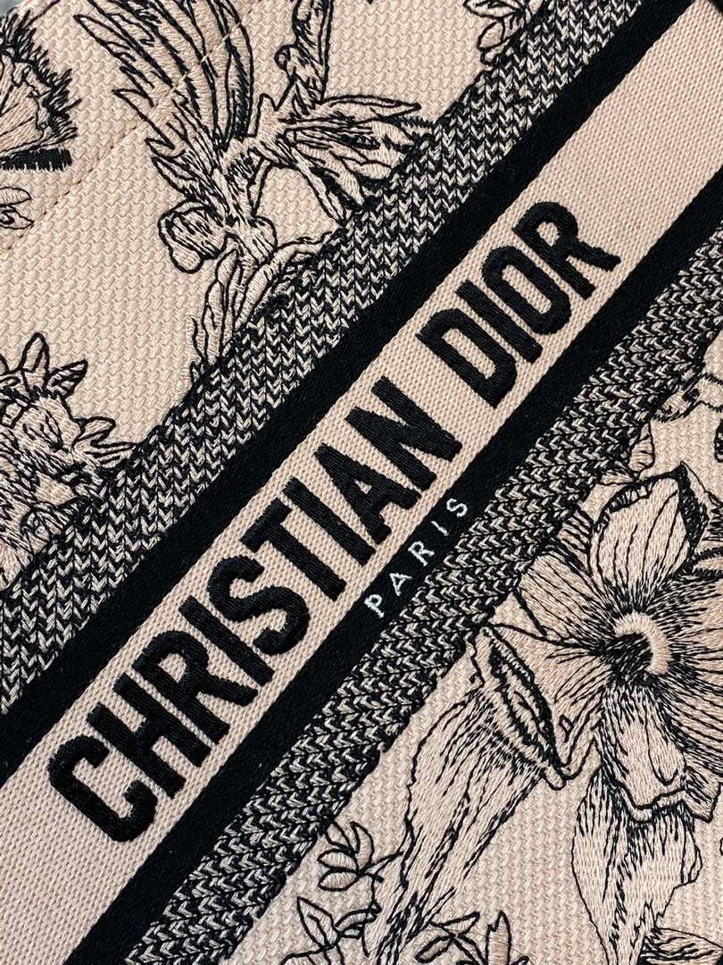 Dior Small Book Tote M1265 Toile de Jouy Embroidery M3552