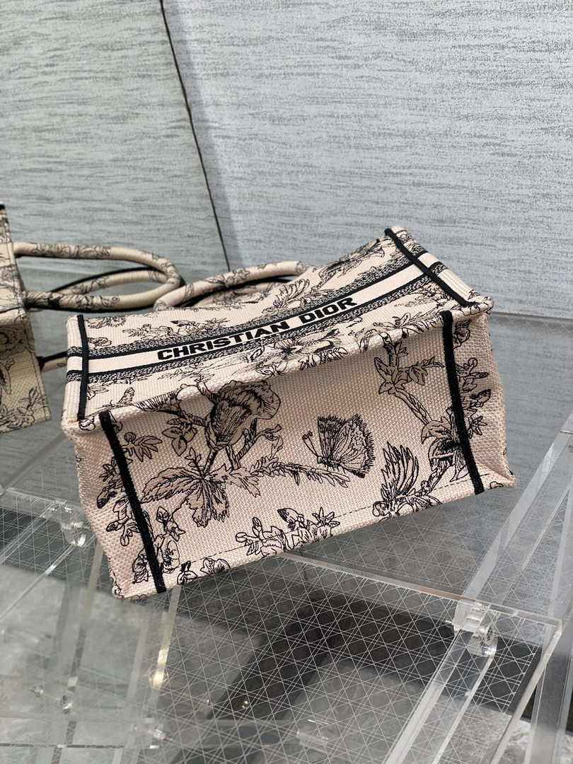 Dior Small Book Tote M1265 Toile de Jouy Embroidery M3552