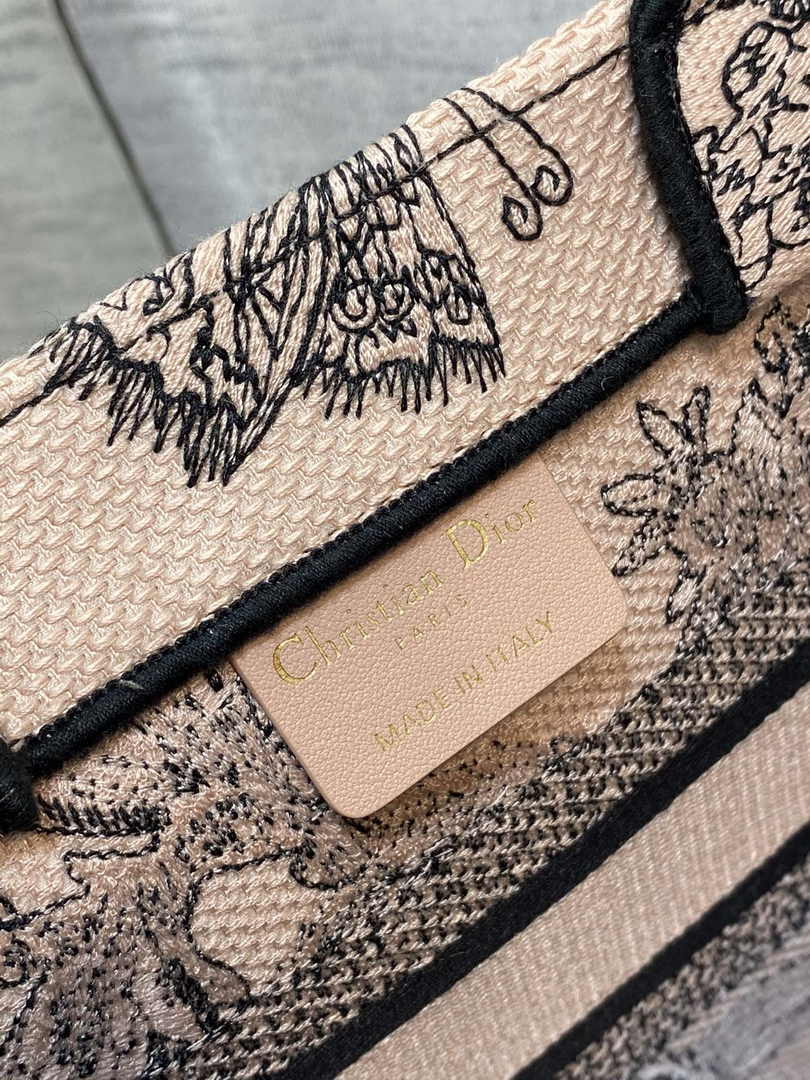Dior Small Book Tote M1265 Toile de Jouy Embroidery M3552