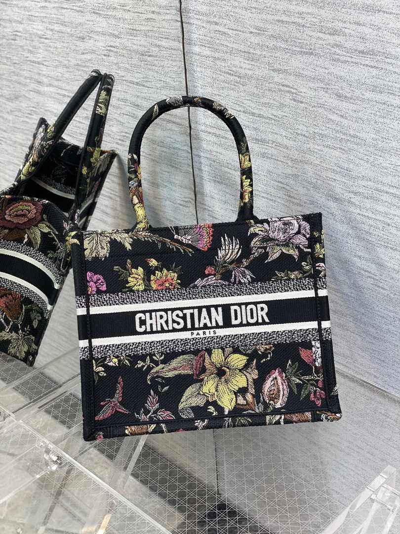 Dior Small Book Tote M1265 Toile de Jouy Embroidery M3553