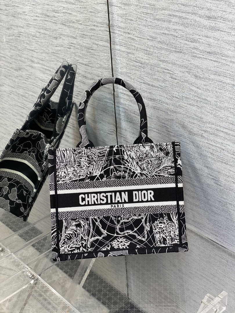 Dior Small Book Tote M1265 Toile de Jouy Embroidery M3564